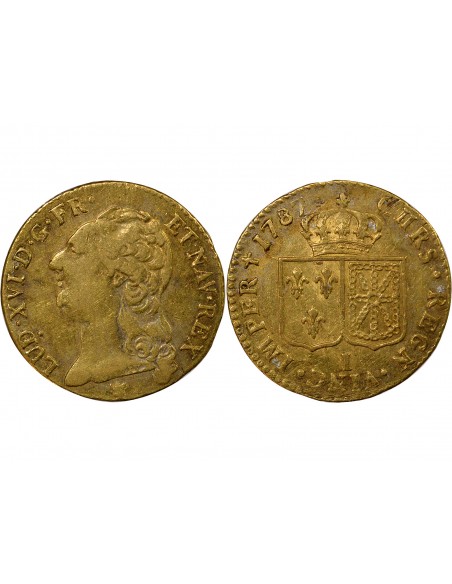 Louis XVI A la Tête nue Louis d'or tête Nue Or 1786 W Lille