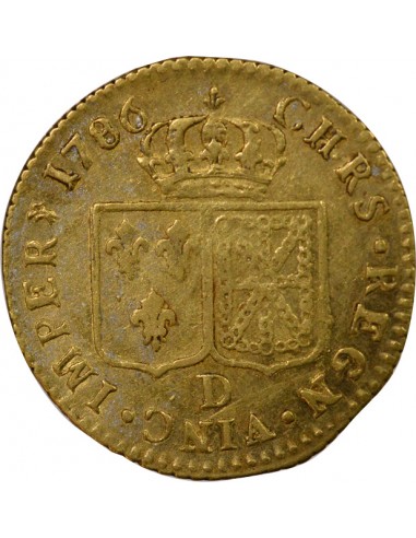 Louis XVI A la Tête nue Louis d'or tête Nue Or 1786 D Lyon
