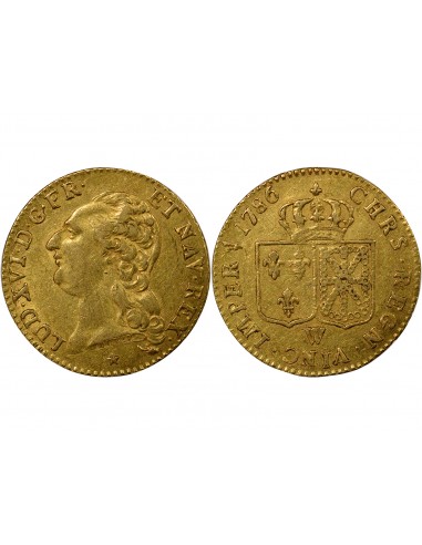 Louis XVI A la Tête nue Louis d'or tête Nue Or 1786 W Lille