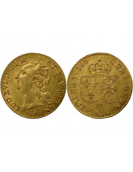 Louis XVI A la Tête nue Louis d'or tête Nue Or 1786 W Lille