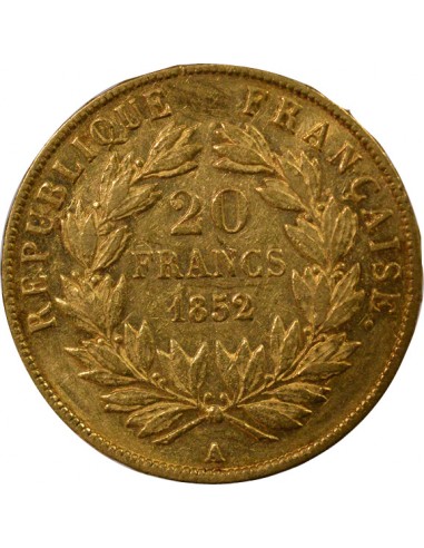 Bonaparte Charles Louis Napoléon (Napoléon III) 20 Francs Or 1852 A - Paris