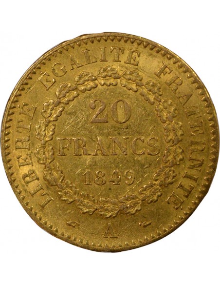 IIe République 20 Francs Or 1849 A - Paris