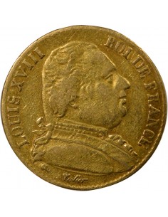 Louis XVIII Buste Habillé 20 Francs Or 1815 A Paris 2