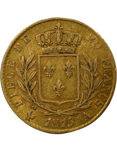 Louis XVIII Buste Habillé 20 Francs Or 1815 A Paris