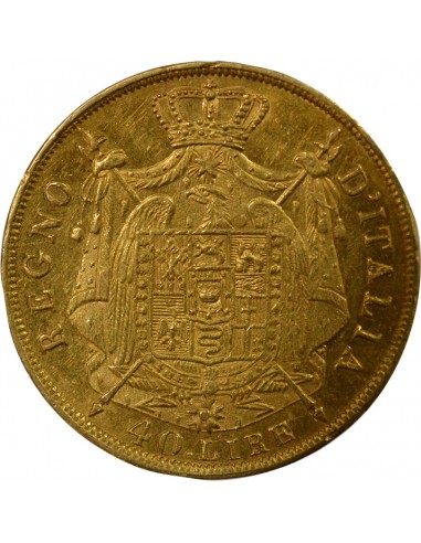 Roi d'Italie 40 Francs Or 1814 M Milan