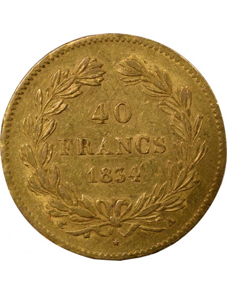 Louis-Philippe Ier Domard 40 Francs Or 1834 A Paris