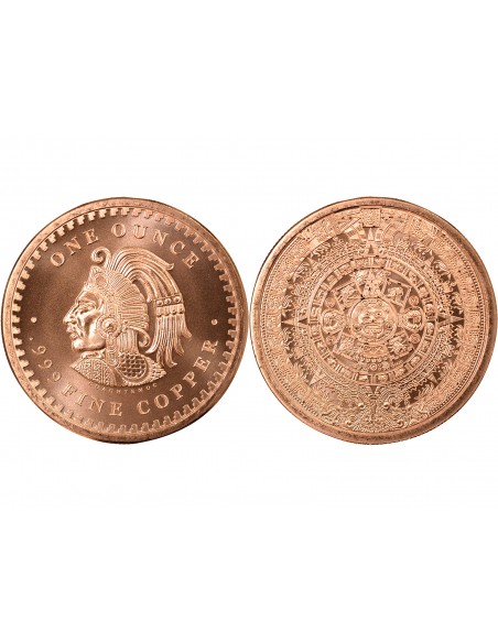 USA Calendrier Aztèque Once Cuivre