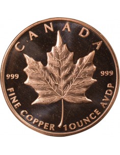 USA Maple Leaf Once Cuivre