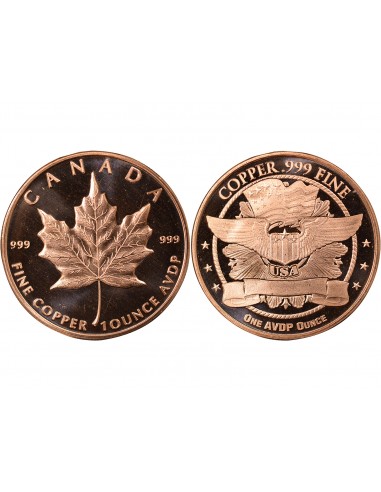 USA Maple Leaf Once Cuivre