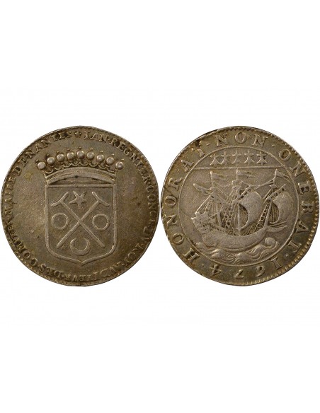 Jean Régnier Maire de Nantes Jeton Argent 1674