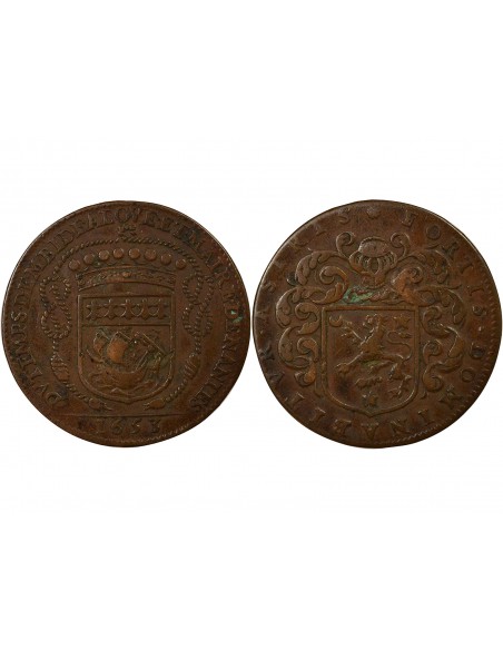 Claude Bidé Maire de Nantes Jeton Cuivre 1653