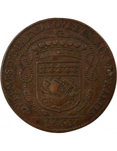 Claude Bidé Maire de Nantes Jeton Cuivre 1653