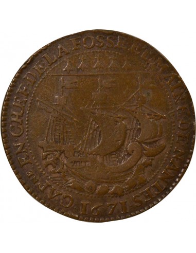 Gratien Libault Maire de Nantes Jeton Cuivre 1671