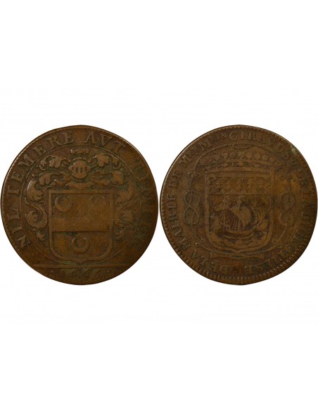 Mathurin Giraud Maire de Nantes Jeton Cuivre 1665