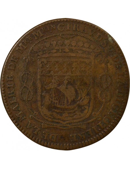 Mathurin Giraud Maire de Nantes Jeton Cuivre 1665