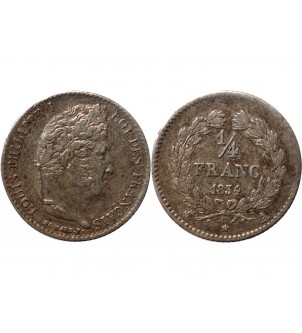 LOUIS PHILIPPE﻿ - 1/4 FRANC ARGENT 1834 A PARIS 2
