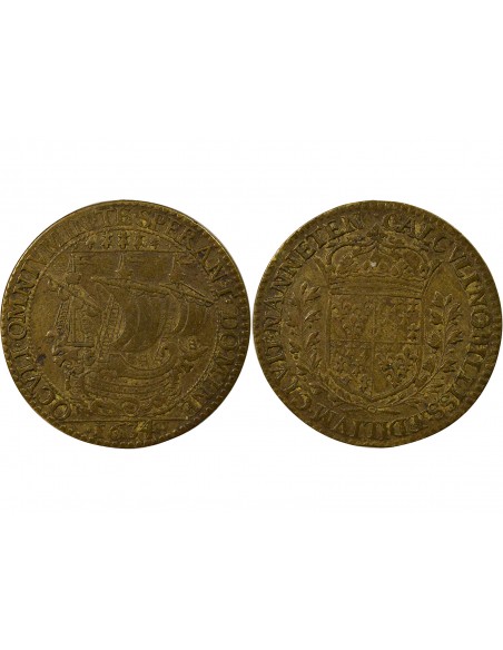 René Bernard de la Turmelière Maire de Nantes Jeton Laiton 1634
