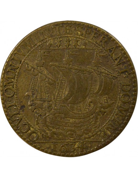 René Bernard de la Turmelière Maire de Nantes Jeton Laiton 1634