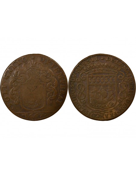 François Lorido Maire de Nantes Jeton Cuivre 1667
