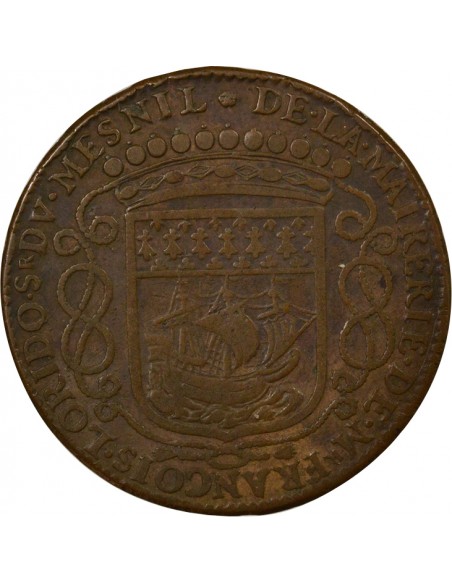 François Lorido Maire de Nantes Jeton Cuivre 1667