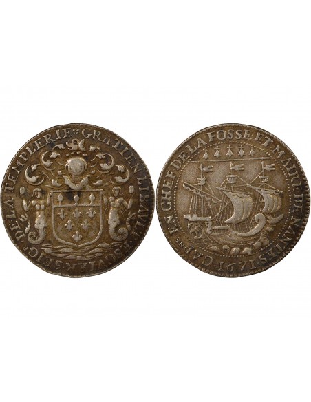 Gratien Libault Maire de Nantes Jeton Argent 1671