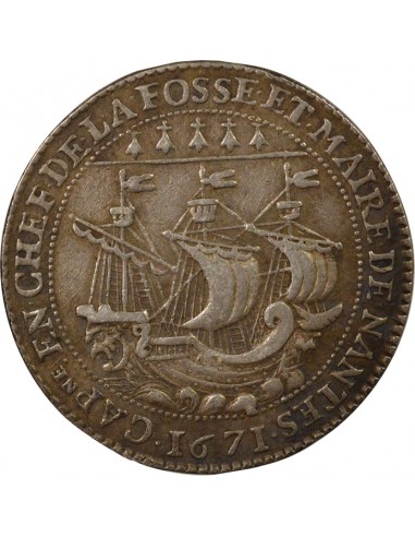 Gratien Libault Maire de Nantes Jeton Argent 1671