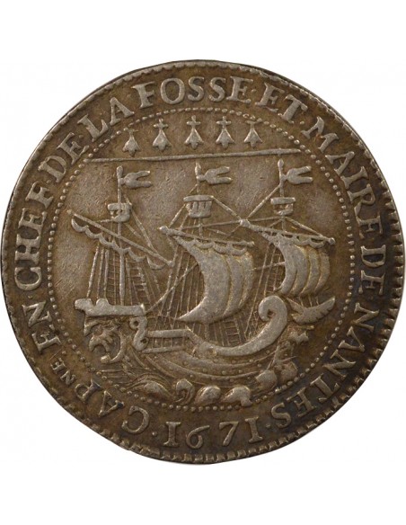 Gratien Libault Maire de Nantes Jeton Argent 1671