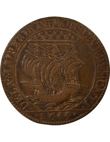 Yves de Monti Maire de Nantes Jeton Cuivre 1644