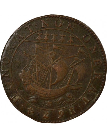 Jean Régnier Maire de Nantes Jeton Cuivre 1674