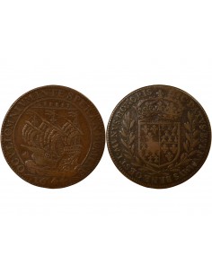Yves de Monti Maire de Nantes Jeton Cuivre 1644