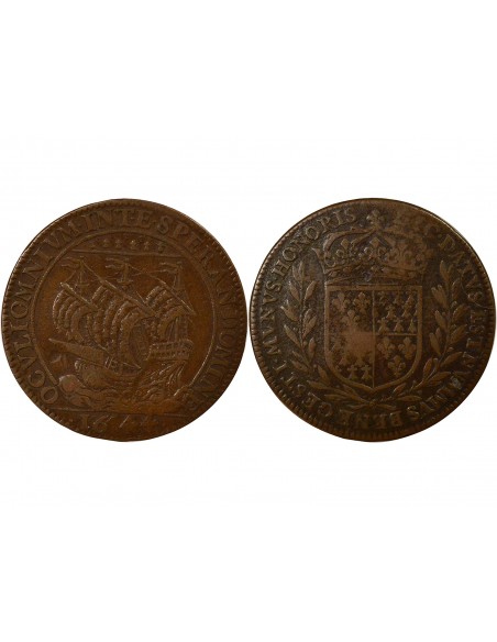 Yves de Monti Maire de Nantes Jeton Cuivre 1644