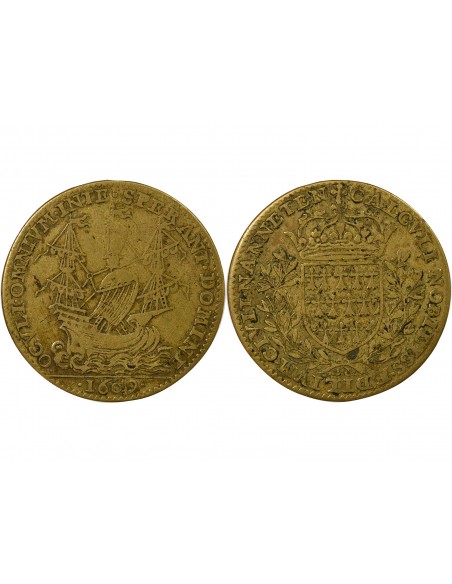 René Charette de la Bretonnière Père Maire de Nantes Jeton Laiton 1609