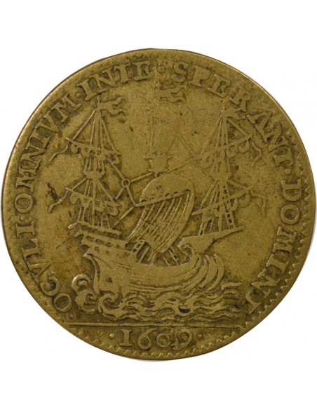 René Charette de la Bretonnière Père Maire de Nantes Jeton Laiton 1609