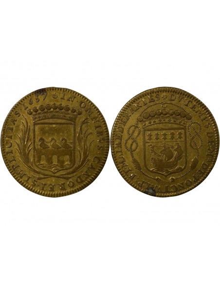 René de Ponctual Maire de Nantes Jeton Laiton 1657