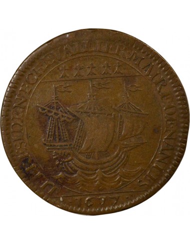Charles-César Chevalier Maire de Nantes Jeton Cuivre 1677