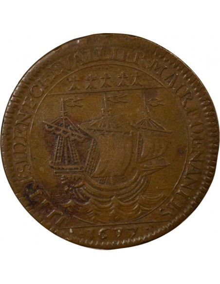 Charles-César Chevalier Maire de Nantes Jeton Cuivre 1677