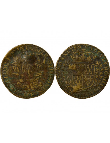 René de la Tullaye Maire de Nantes Jeton Laiton 1630