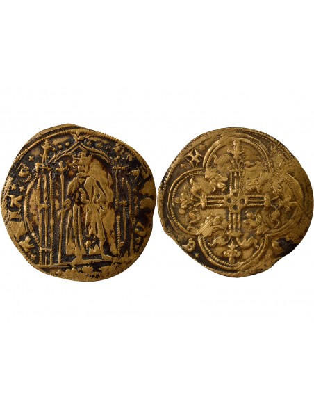 Charles V Au Roi Debout Jeton Cuivre XIV-XVIe Siècle Tournai