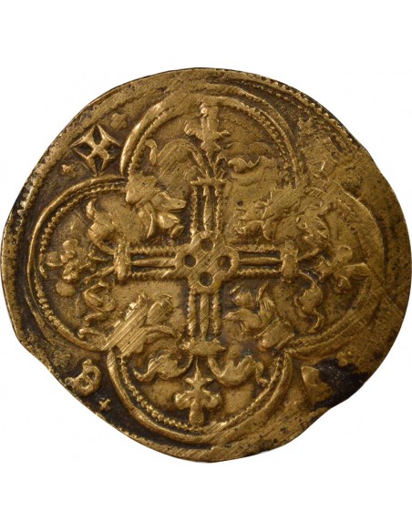 Charles V Au Roi Debout Jeton Cuivre XIV-XVIe Siècle Tournai