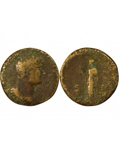 Rome Empire Hadrien Spes Sesterce Laiton 121-123 R Rome