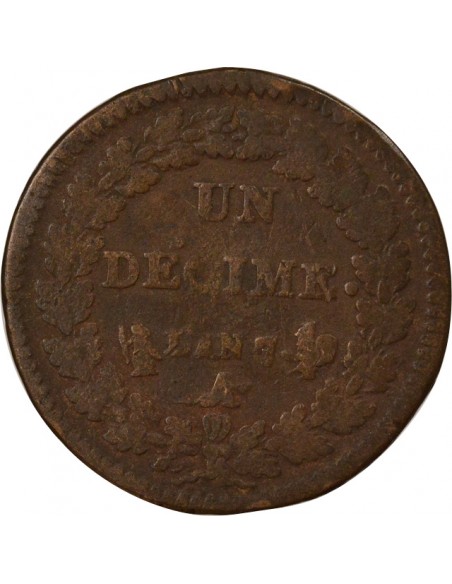 Dupré Grand Module 1 décime Cuivre An 7 A Paris
