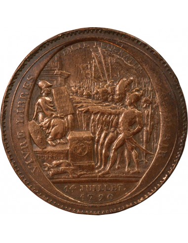 au Serment Monneron 5 Sols Cuivre 1792 Birmingham