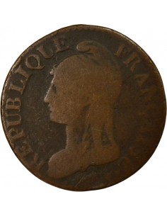 Dupré Grand Module 5 Centimes Cuivre An 8/6 BB Strasbourg 2