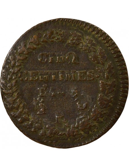 Dupré Grand Module 5 Centimes Cuivre An 5 R Orléans