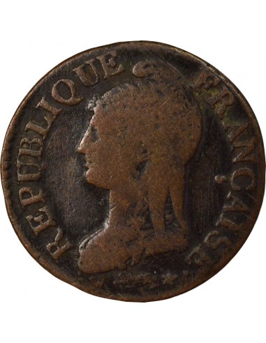 Dupré Grand Module 5 Centimes Cuivre An 7/5 A Paris