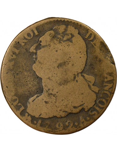 au Faisceau 2 sols dit au faisceau type Francois Cuivre 1792 A Paris