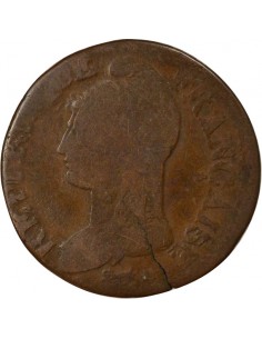 Dupré Grand Module 5 Centimes Cuivre An 5 D Lyon 2