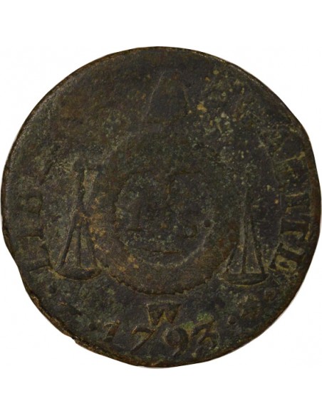 aux Balances 1 sol Cuivre 1793 W Lille