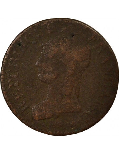 Dupré Grand Module 5 Centimes Cuivre An 5 BB Strasbourg