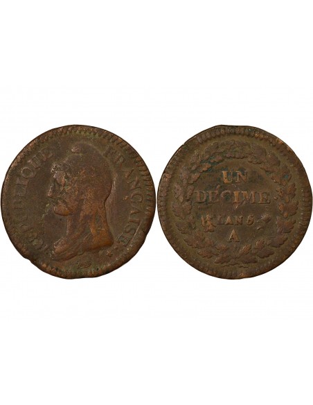 Dupré Grand Module 1 décime Cuivre An 5 A Paris